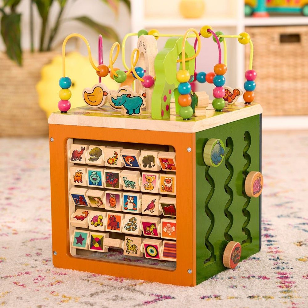 🧩🌈 B. toys Wooden Activity Cube