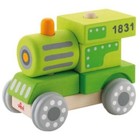 🚂🧱 SEVI TRAIN Wooden Building Blocks Wheels Build-Up Toy