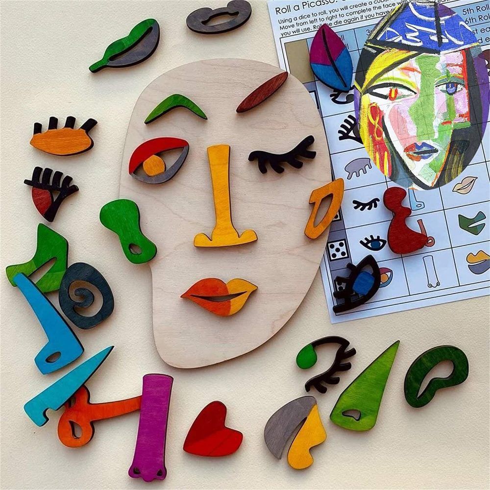😊🧩 Wooden Montessori Puzzle Face – 3D Wooden Jigsaw Puzzle