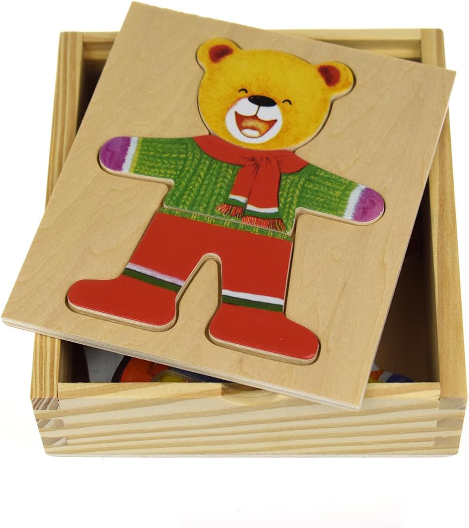 🐻👕 KAPER KIDZ – DRESSING BEAR BOY WOODEN PUZZLE - Gấu gỗ thay trang phục