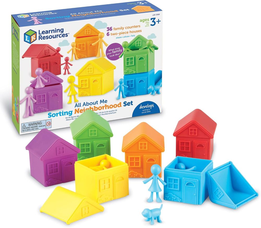 🏘️👧 LEARNING RESOURCES LER3369 – ALL ABOUT ME SORTING NEIGHBORHOOD