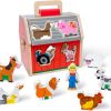 🐄🚜 MELISSA & DOUG – TAKE-ALONG WOODEN SORTING BARN - Nông trại gỗ xách tay