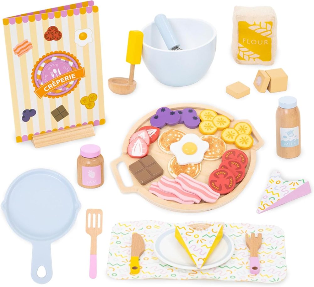 🥞👨‍🍳 UMU WOODEN PANCAKE TOY SET – BỘ LÀM BÁNH PANCAKE BẰNG GỖ 44 CHI TIẾT