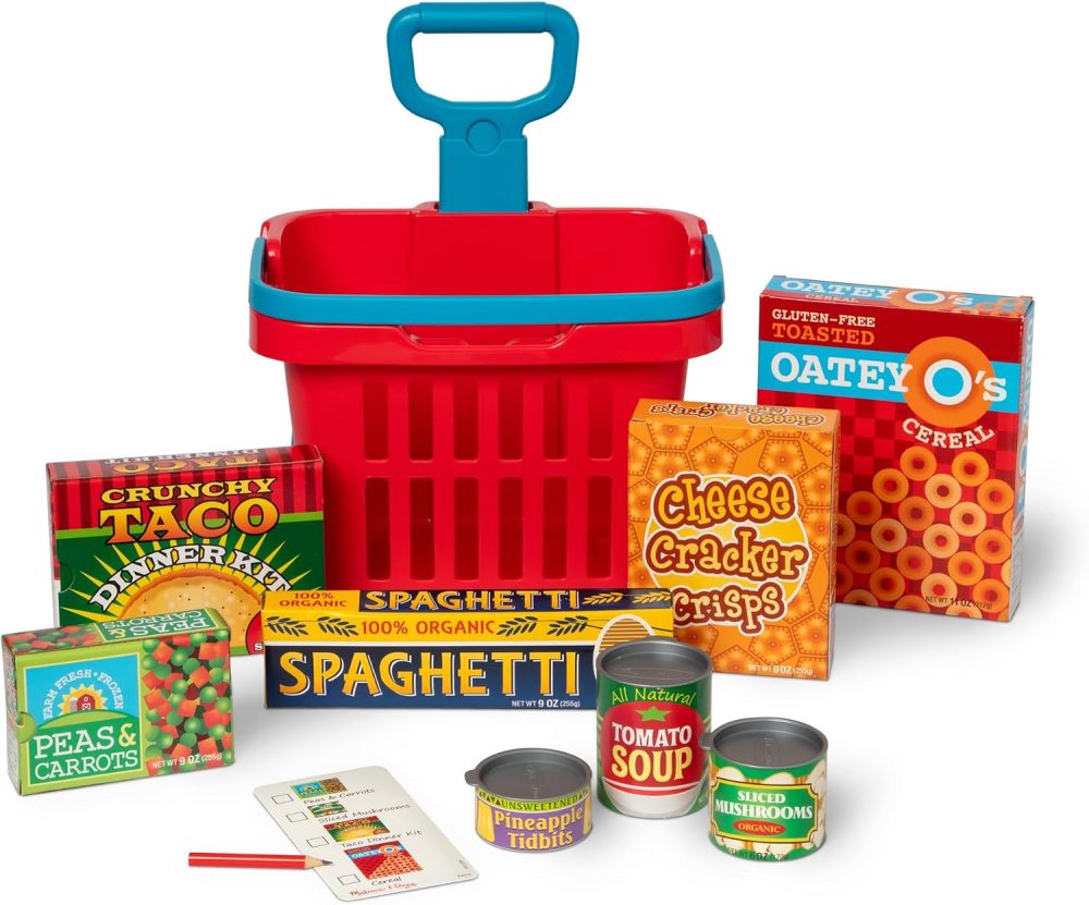 🛒🥕 MELISSA & DOUG FILL & ROLL GROCERY BASKET PLAY SET