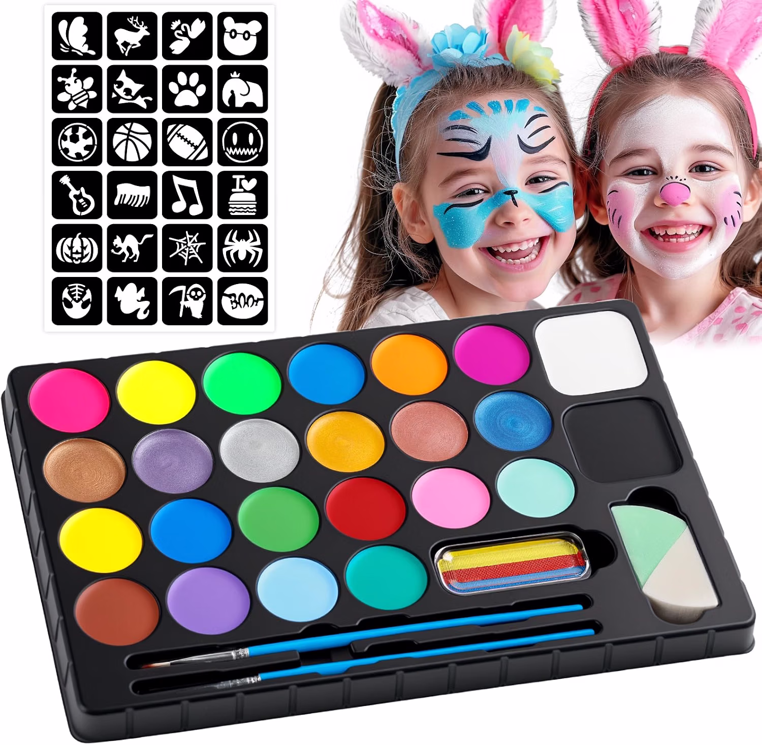 🎨🦋 ROIZEFAR FACE PAINTING KIT – BỘ MÀU VẼ MẶT & BODY PAINT 24 MÀU